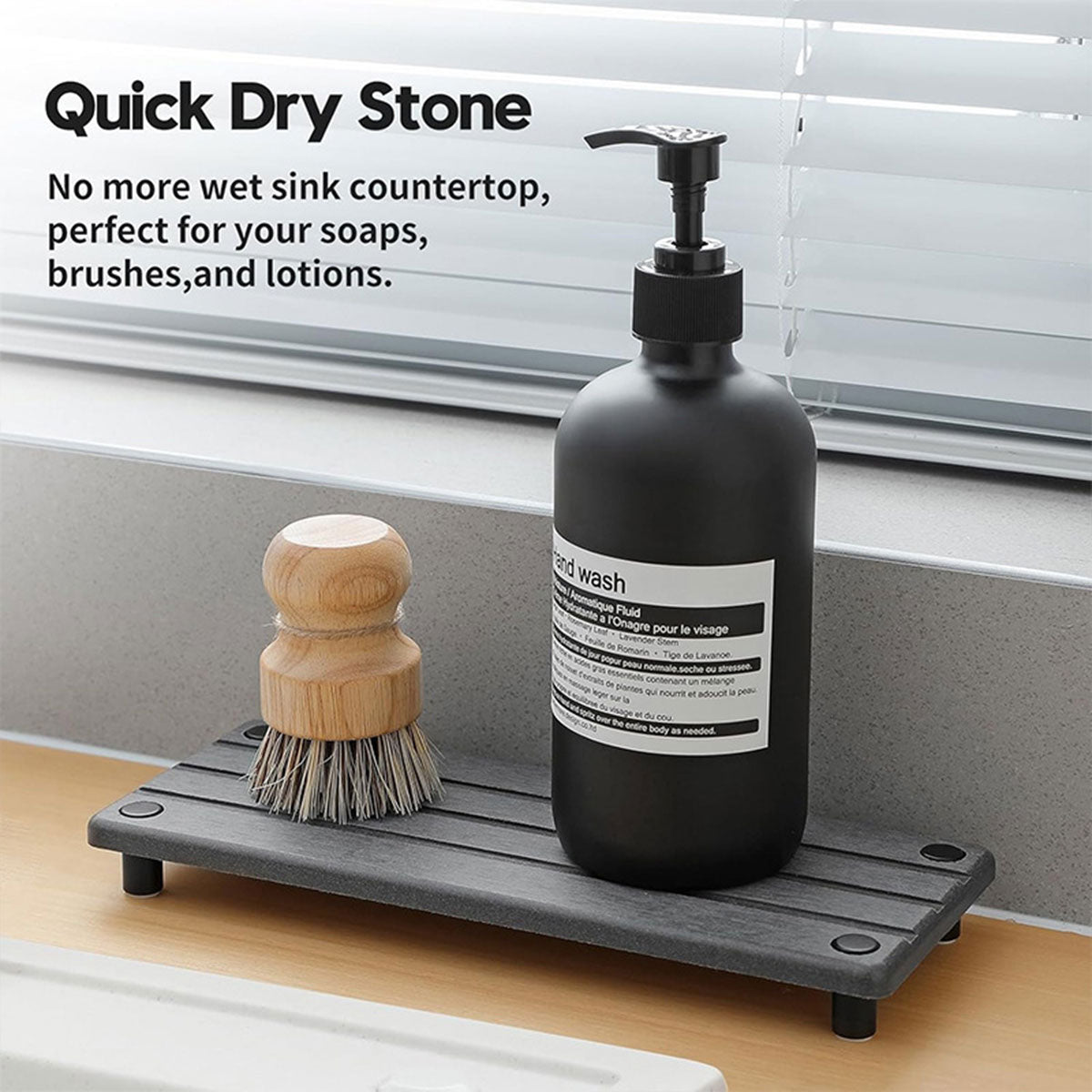 Diatomaceous Earth Bathroom Sink Drain Mat Absorbent Rack