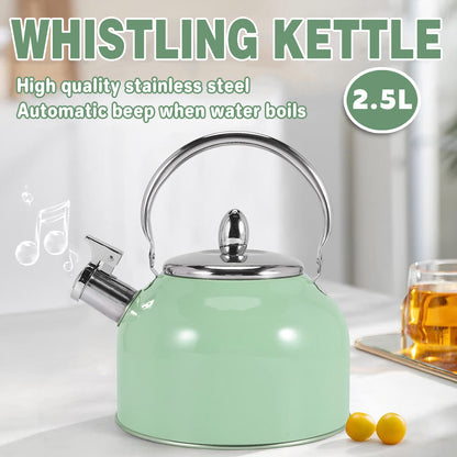 Stainless Steel Kettle 2.5L Household Water Boiler Whistling Teapot