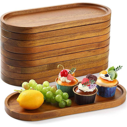 8pcs Wooden Cake Tray Home Serving Tray for Treats Snacks and Desserts Use AU