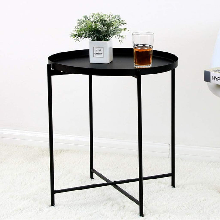 Small Round Tray Coffee Table for Guest Rooms