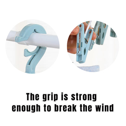 3 Pieces Plastic Multi-Clip Clothes Drying Rack Hanging Set