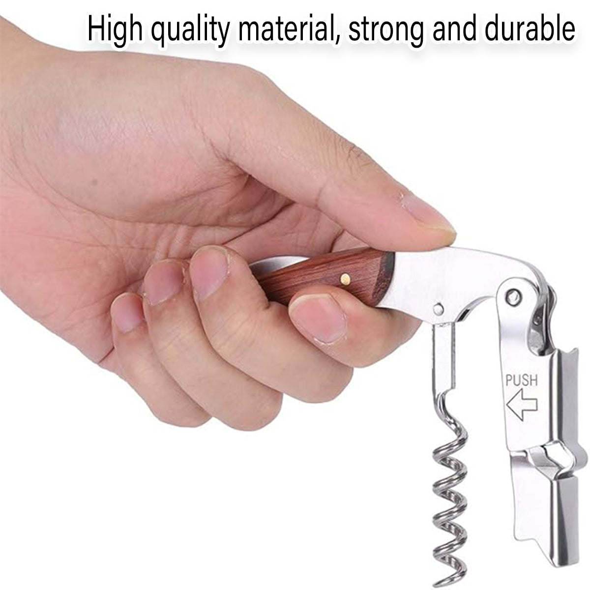4-in-1 Wine Opener Set Corkscrew Foil Cutter Bottle Stopper Kit