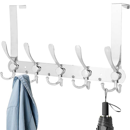 5 Hooks Stainless Steel Door Hook Coat Storage Organizer
