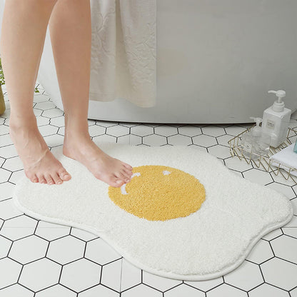 Irregular Fried Egg Shape Floor Mat Soft Imitation Wool Rug