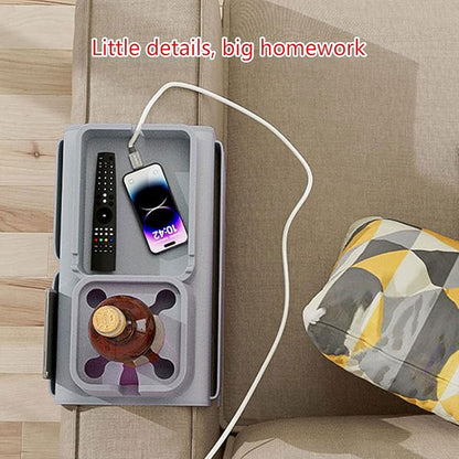 Sofa Armrest Tray Silicone Couch Side Organizer Cup Holder