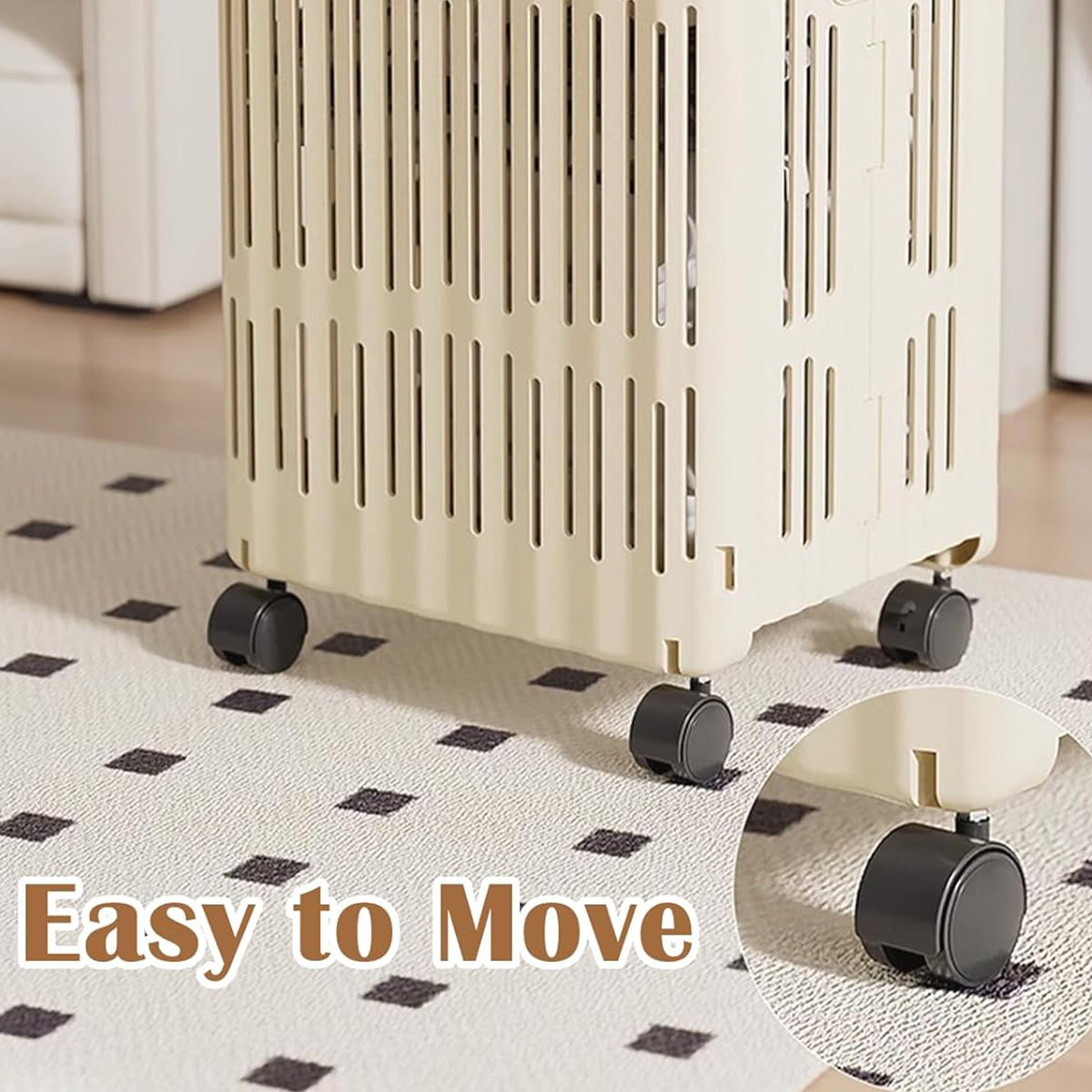 Large Folding Laundry Basket with Wheels Portable Organizer