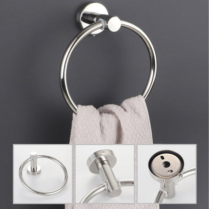 Bathroom Towel Rack Wall Mounted Towel Ring Black Toilet Paper Holder Shelf AU