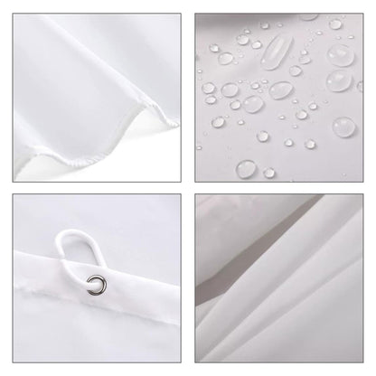 Waterproof Polyester Shower Curtain White with Metal Grommets