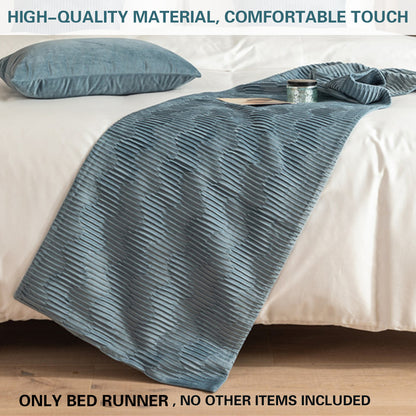 Double Sided Bed Runner with Pleated Geometric Texture