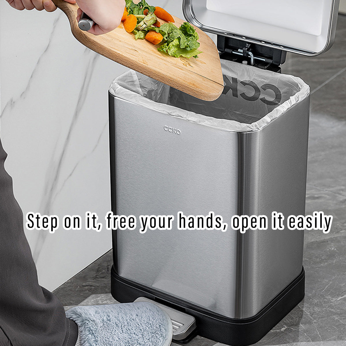 20L Rubbish Bin Foot Operated Household Trash Can with Lid Large Capacity AU