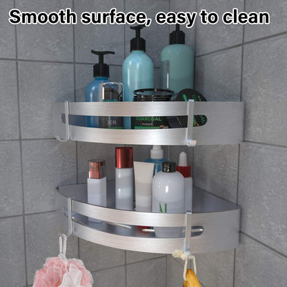 Wall Mounted Bathroom Shelf Triangle Corner Shower Storage Rack for Toiletries
