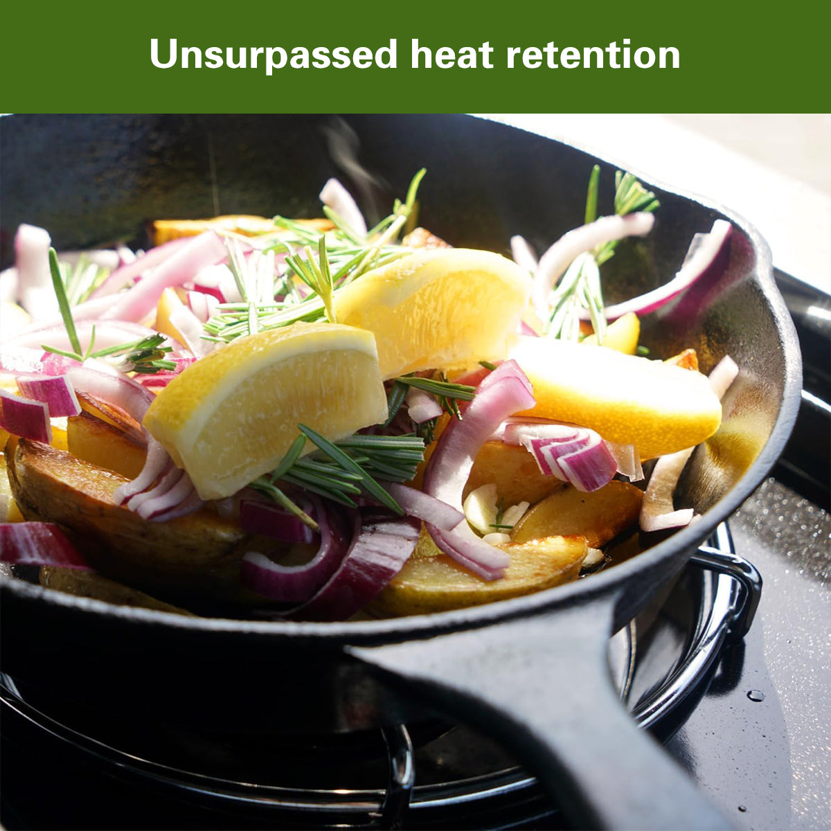 Cast Iron Frying Pan 30cm Skillet with Heat Resistant Handle