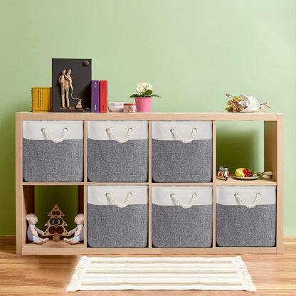 Large Linen Fabric Laundry Basket Home Storage Basket Dirty Clothes Bin Foldable