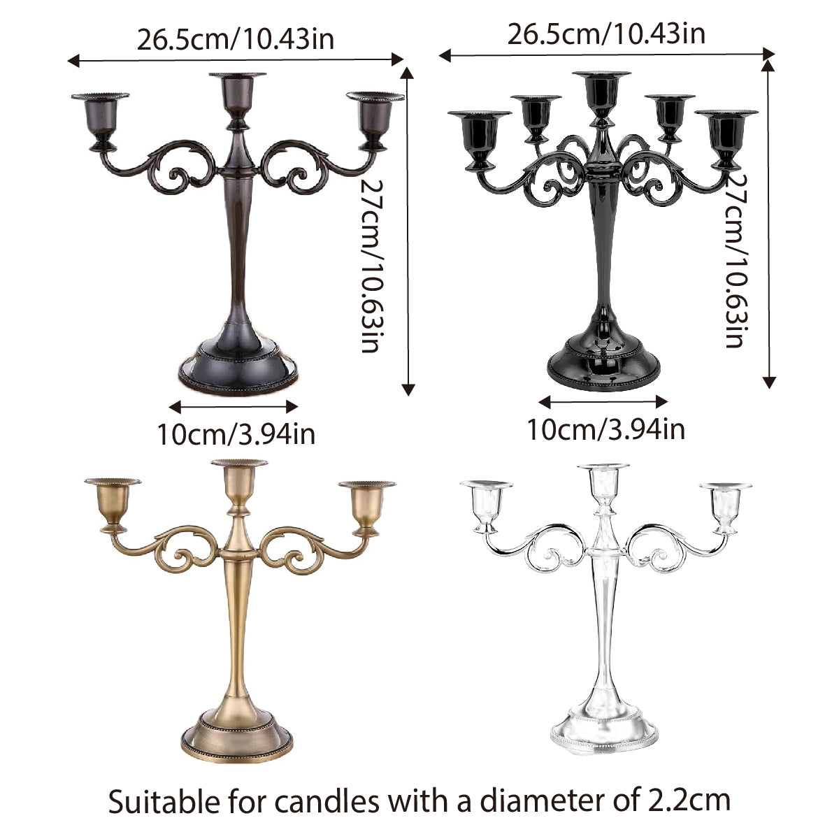3/5 Arms Alloy Candle Holder Stand Candlesticks Candelabra Wedding Home Decor AU