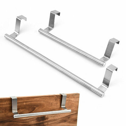 Over Door Tea Towel Holder Rack Kitchen Bathroom Rail Cupboard Hanger Bar Hook A