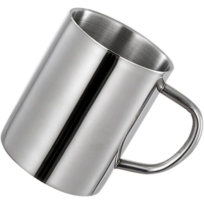 2PCS 380ML Stainless Steel Double Wall Cup Mugs Drinking Coffee Camping Travel