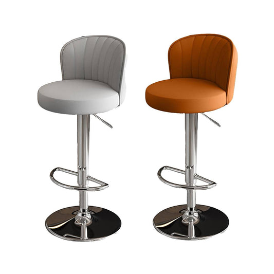 Bar Stool Adjustable Height Modern PU Leather Seat Metal Frame for Kitchen Bar