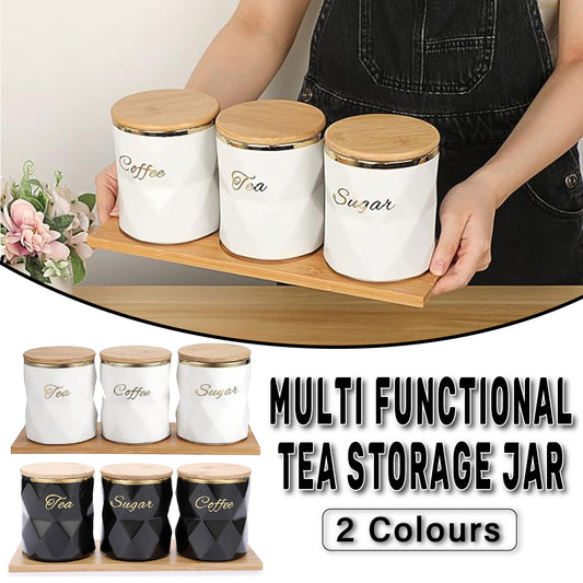 Ceramic Sealed Storage Jar Kitchen Spice Coffee Tea Container Airtight Canister