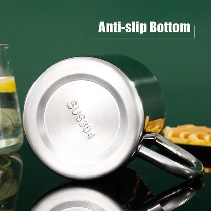 2PCS 380ML Stainless Steel Double Wall Cup Mugs Drinking Coffee Camping Travel