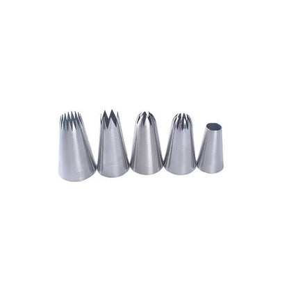 5x Large Cream Icing Piping Nozzles Set Kit Pastry Tips DIY Cake Decorating Tool