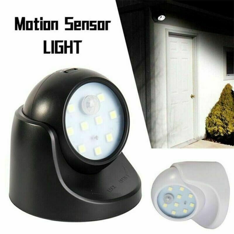 360° Battery Operated Indoor Outdoor Garden Motion Sensor Security LED Light New