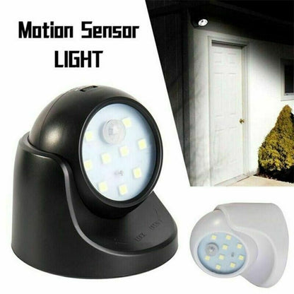 360° Battery Operated Indoor Outdoor Garden Motion Sensor Security LED Light New