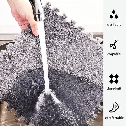 10 Piece Shaggy Interlocking Foam Floor Tiles 30x30cm Soft