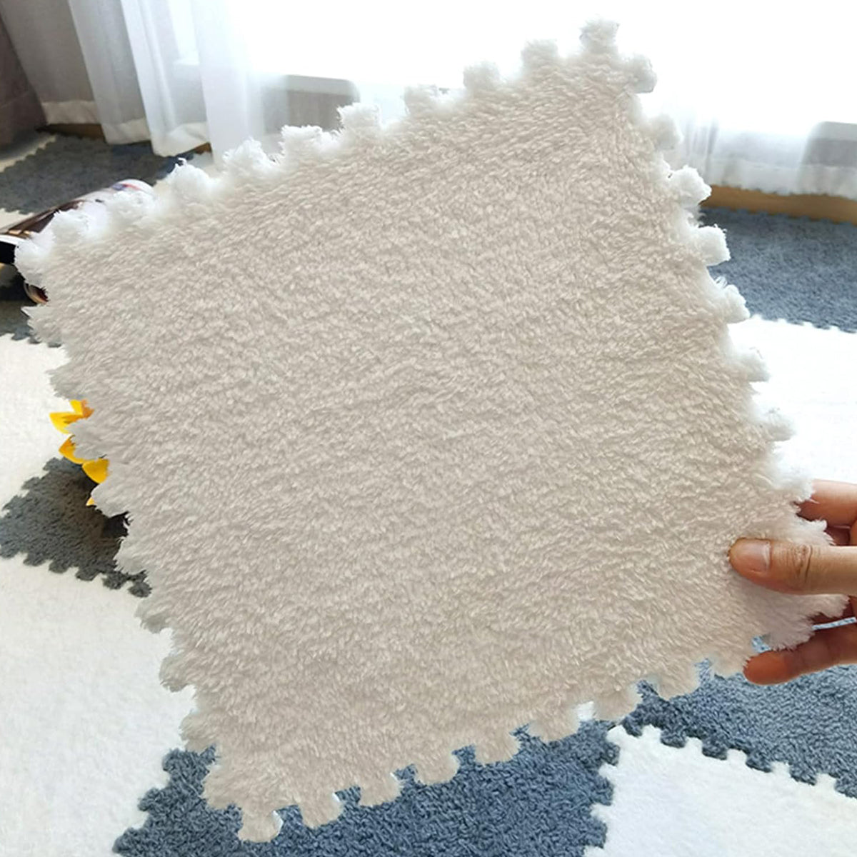 10 Piece Shaggy Interlocking Foam Floor Tiles 30x30cm Soft
