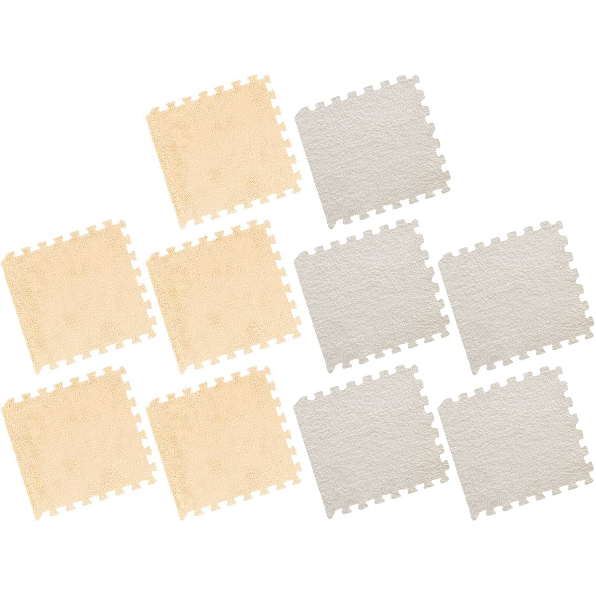 10 Piece Shaggy Interlocking Foam Floor Tiles 30x30cm Soft