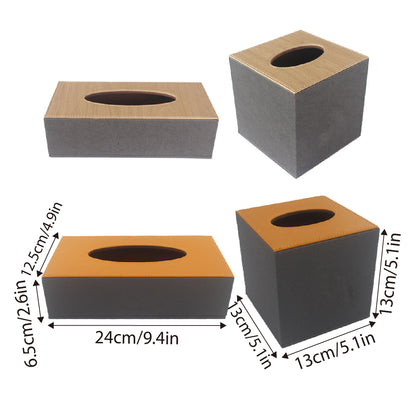 Leather Tissue Box Holder for Hotel Room Home Office