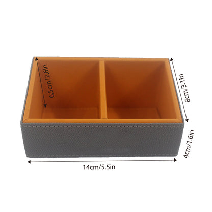 Beveled Double Compartment Tea Caddy Hotel Organizer