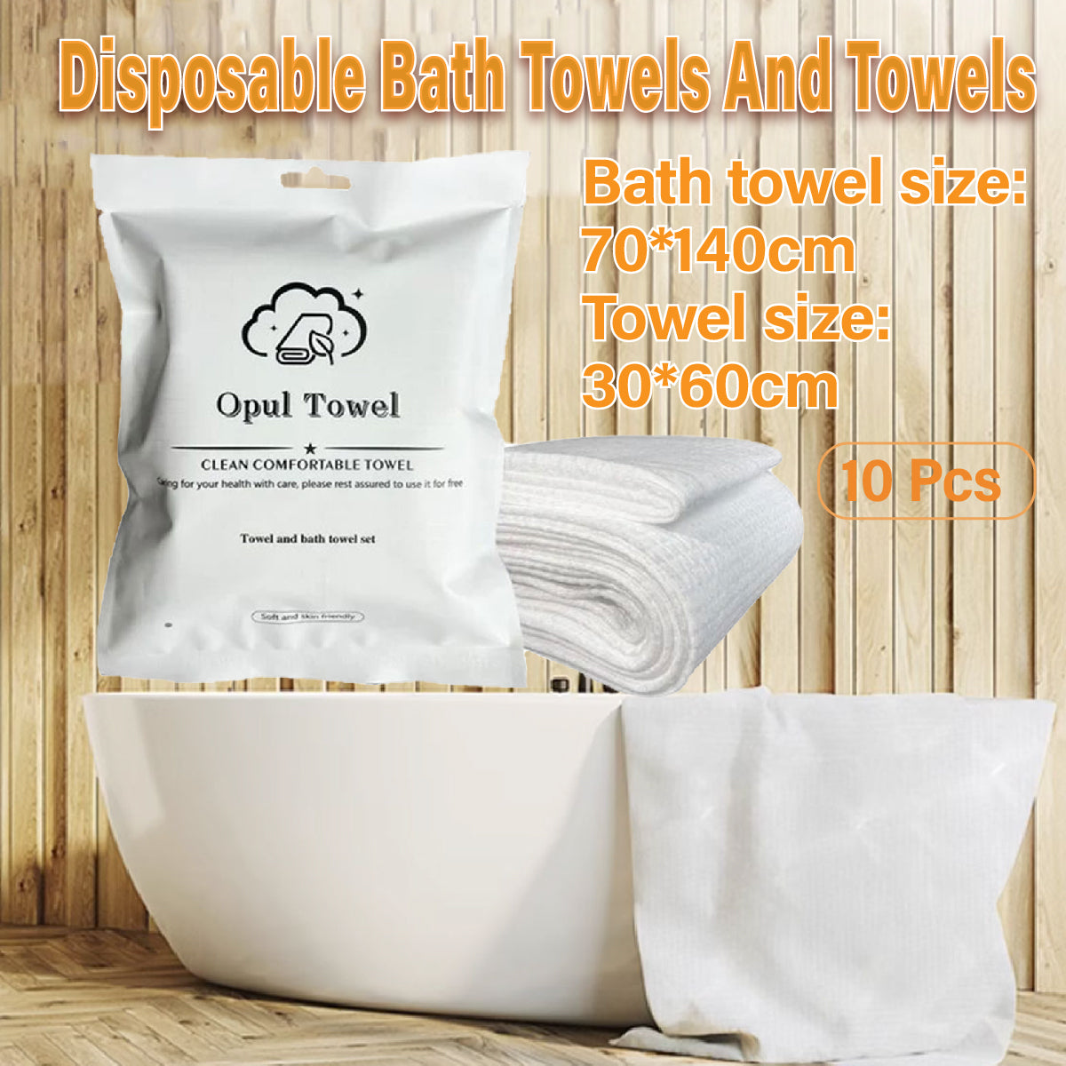 10pcs Disposable Bath Towels Travel Towels Soft Absorbent for Spa Hotel Bathroom