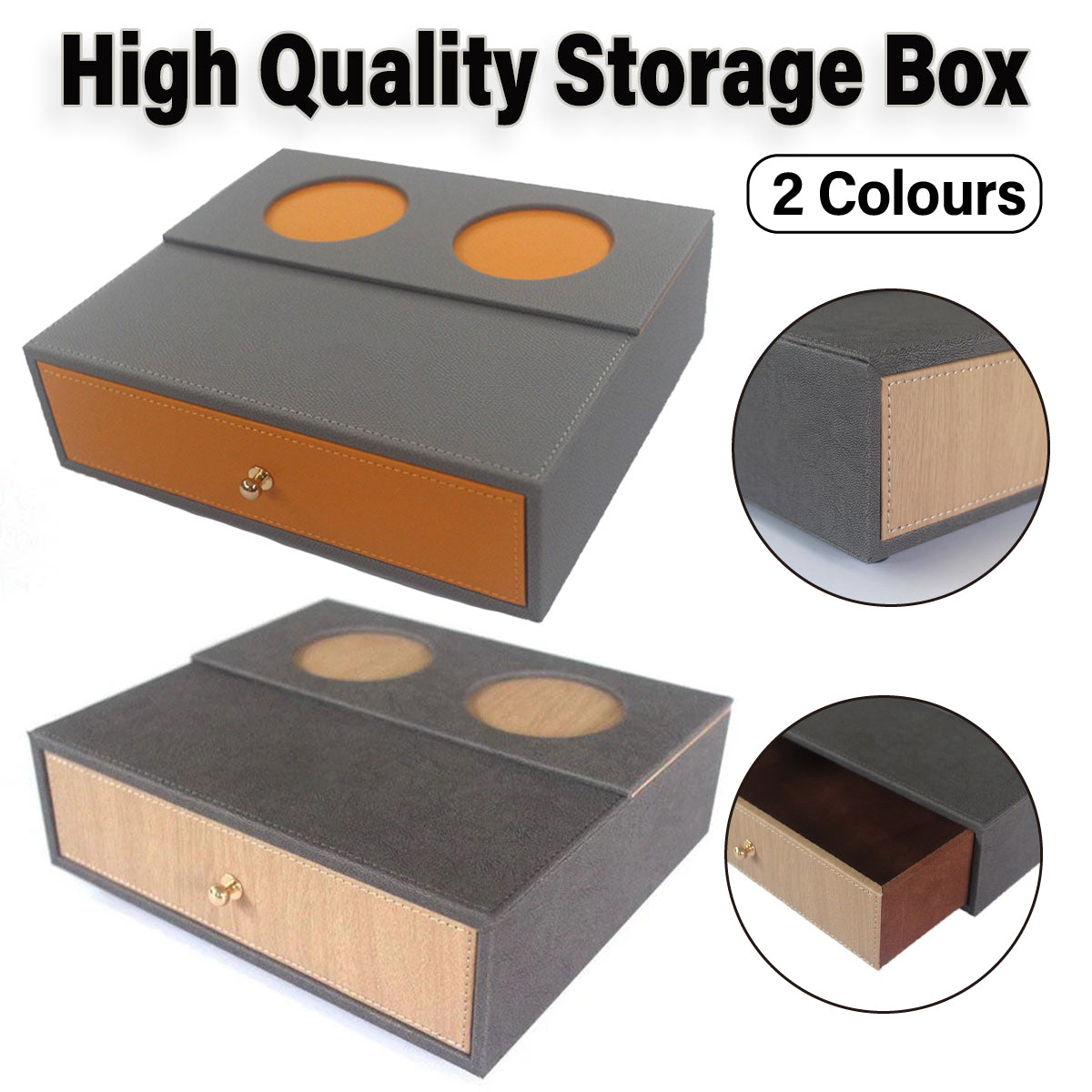 Hotel Toiletries Dispenser Box Leather Wood Storage