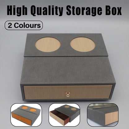 Hotel Toiletries Dispenser Box Leather Wood Storage