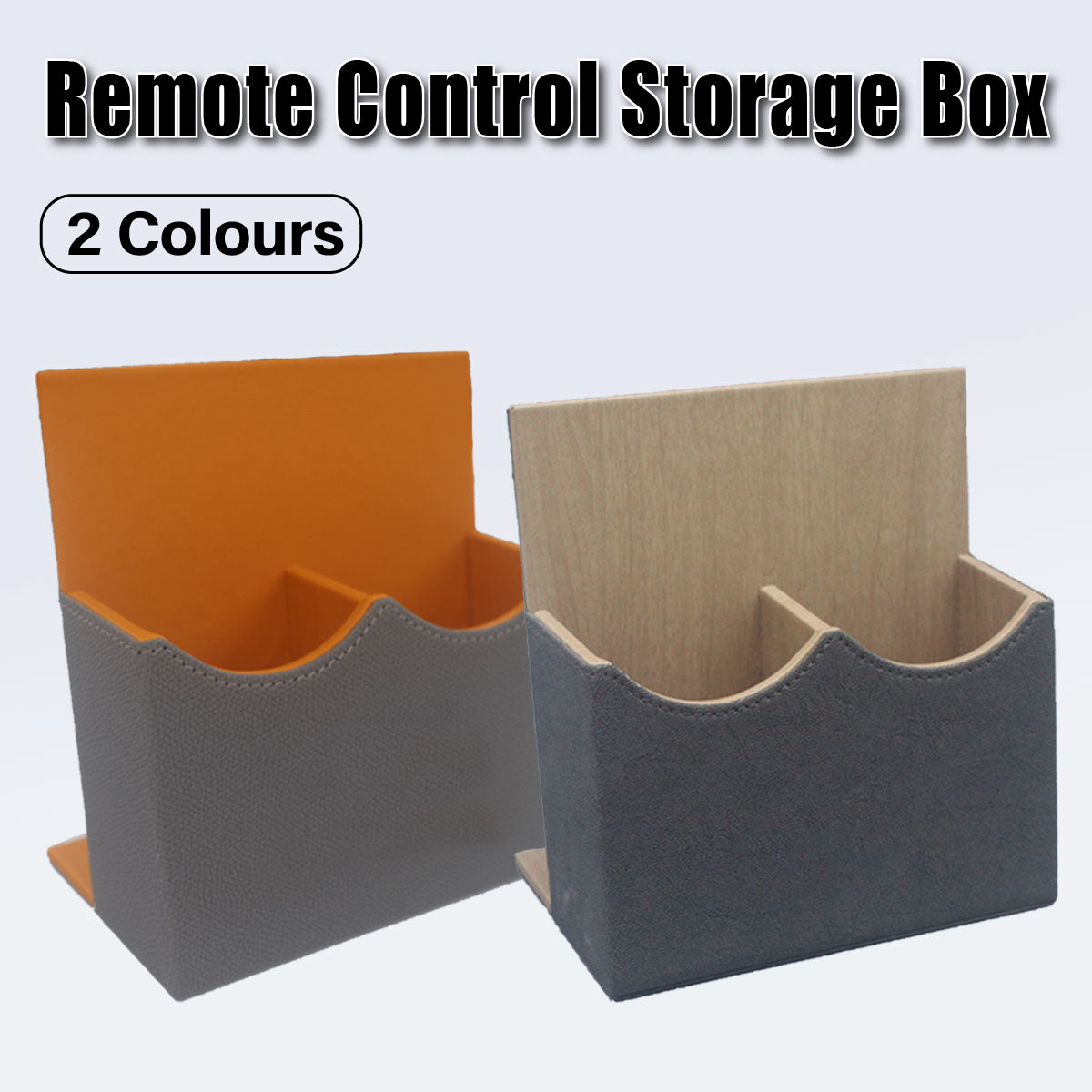 Leather Remote Control Holder Dual Compartment Caddy