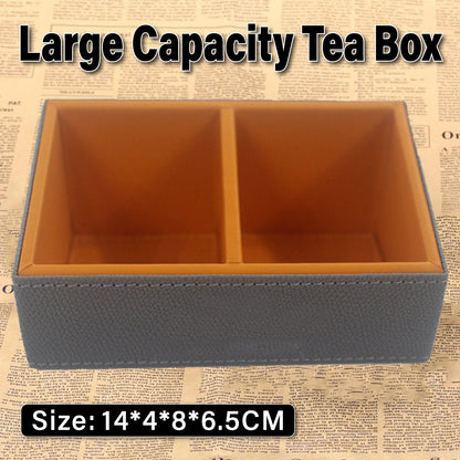 Beveled Double Compartment Tea Caddy Hotel Organizer