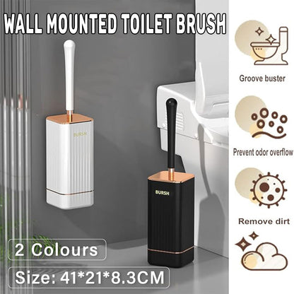 Silicone TPR Toilet Brush Cleaning Bathroom Holder Toilet Cleaner Wall-mounted