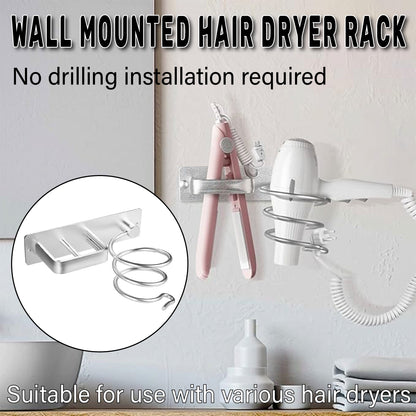 Wall Mounted Hair Dryer Holder Bathroom Storage Rack Curling Iron Organizer AU