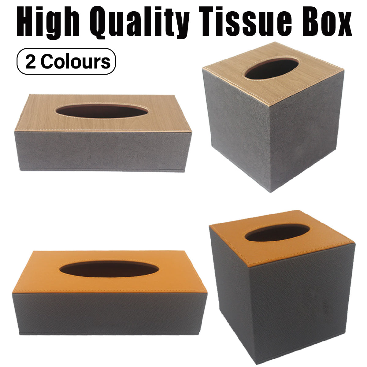 Leather Tissue Box Holder for Hotel Room Home Office