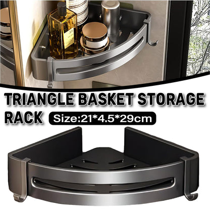 Single Tier Triangle Bathroom Shower Shelf Organizer Rack Wall Mounted Storage
