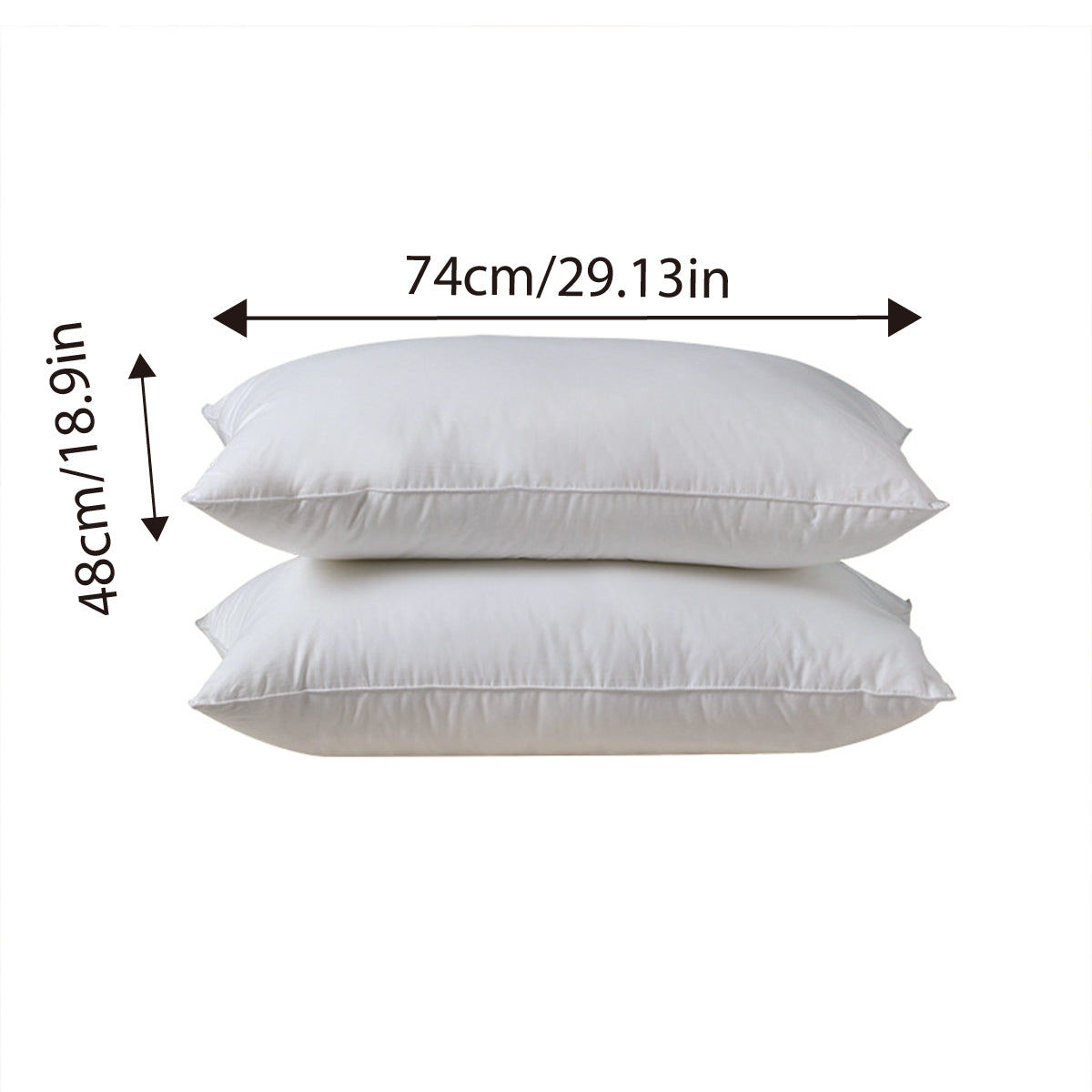 White Hotel Bed Pillow Insert 48x74cm Polyester Fibre