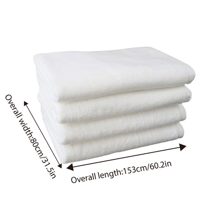 6pcs White Cotton Hotel Bath Towels Soft Absorbent for Spa Bathroom