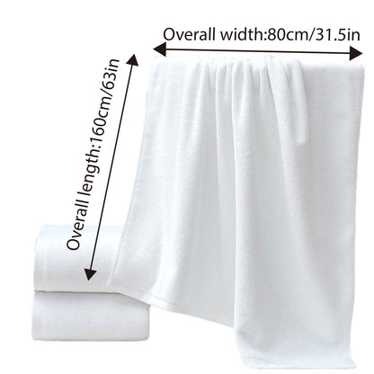 6pcs White Cotton Hotel Bath Towels Soft Absorbent for Spa Bathroom