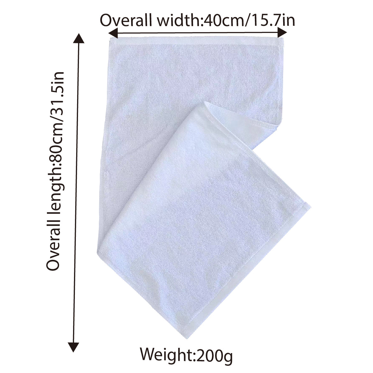 6pcs Absorbent White Cotton Bath Towels for Hotel & Home Use