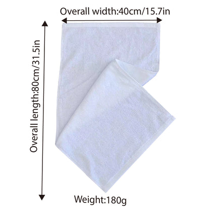 6pcs Absorbent White Cotton Bath Towels for Hotel & Home Use