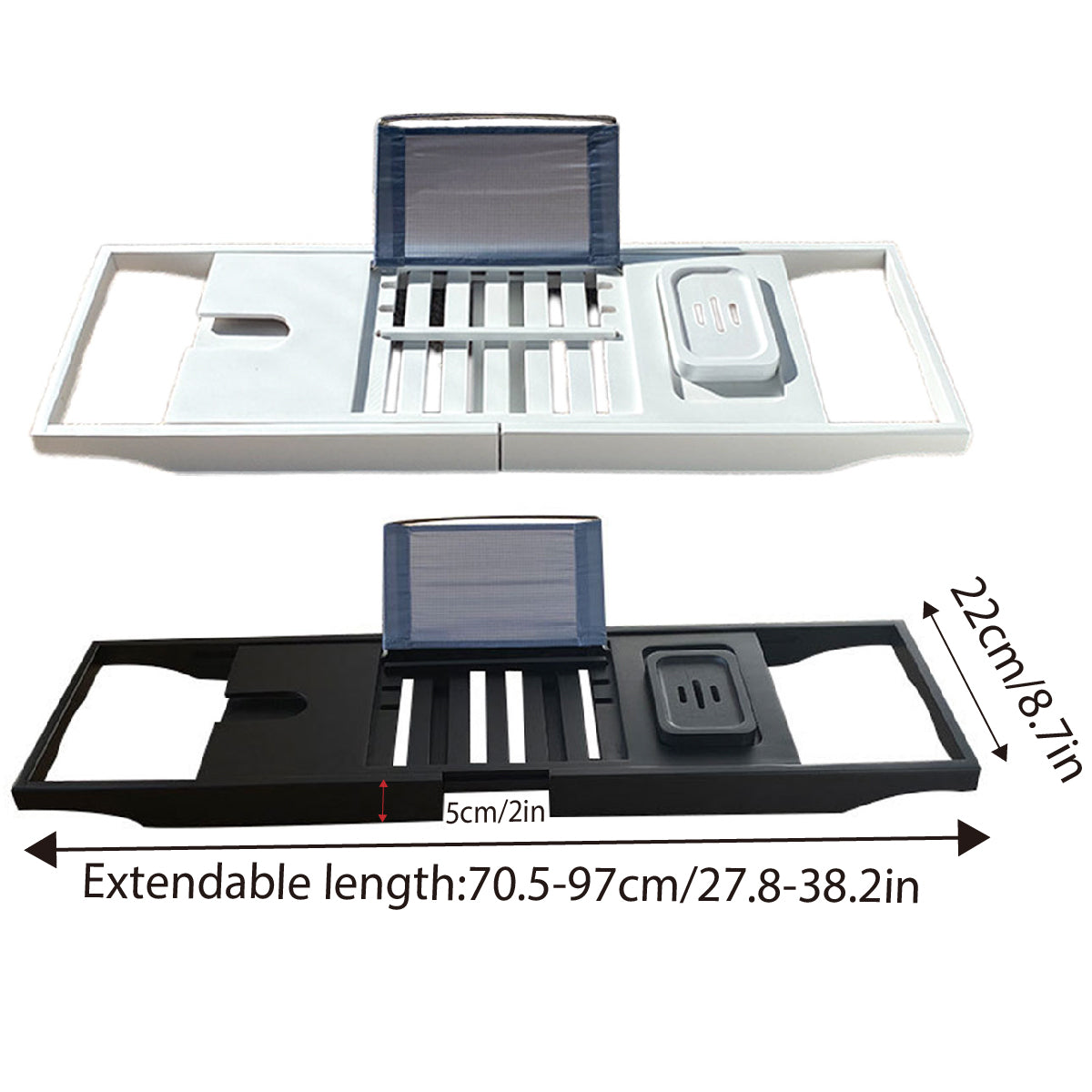 Expandable Anti-Slip Bathtub Storage Rack Adjustable Household Bath Shelf AU