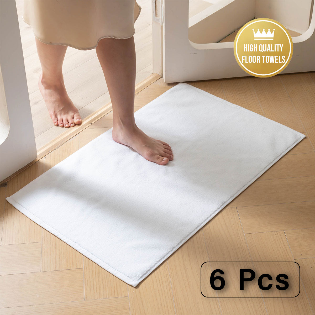 6 Pcs Absorbent Cotton Bathroom Floor Mat Towel 50x80cm