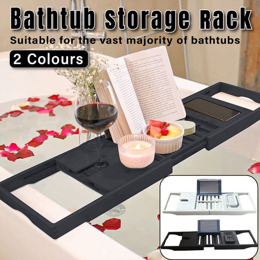 Expandable Anti-Slip Bathtub Storage Rack Adjustable Household Bath Shelf AU