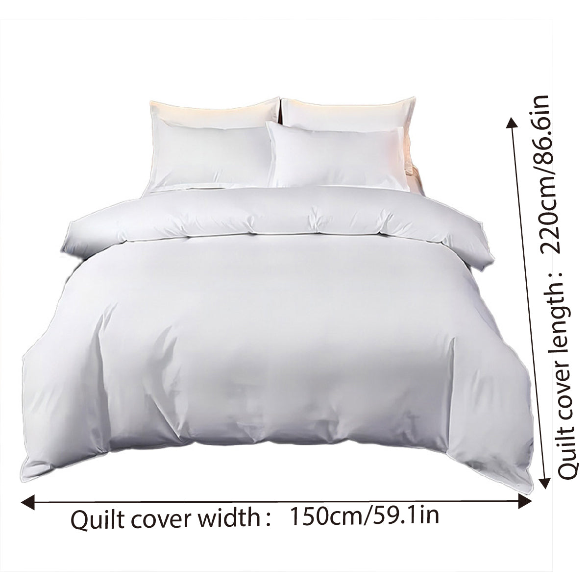 Hotel Quality White Duvet Cover Soft Fabric Bedding Set