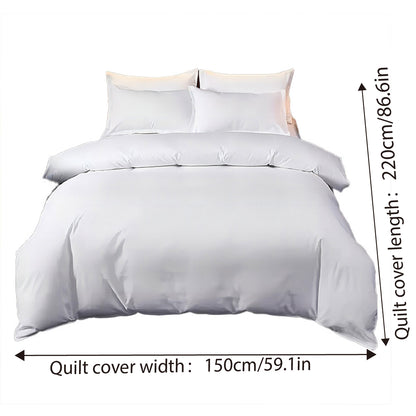 Hotel Quality White Duvet Cover Soft Fabric Bedding Set